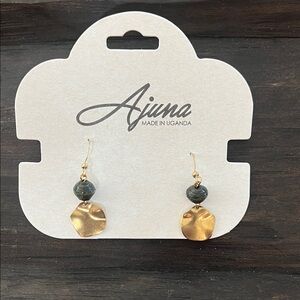 Gold and Green Earrings